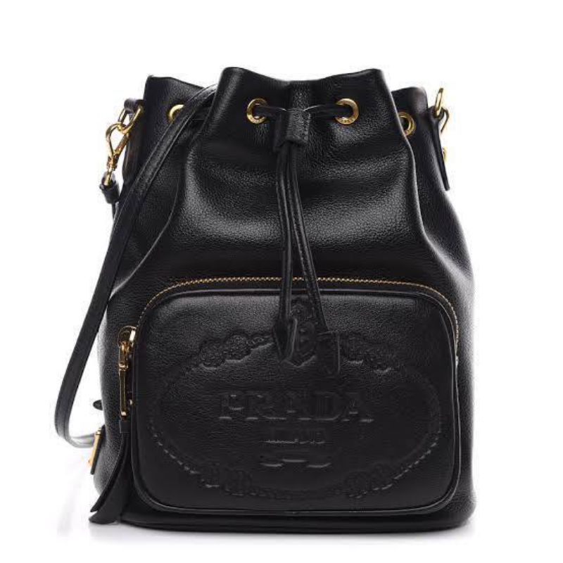 Tas Selempang Wanita Prada Bucket Black Bag