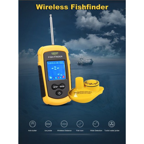 Alat deteksi ikan BERWARNA Wireless Fish Finder