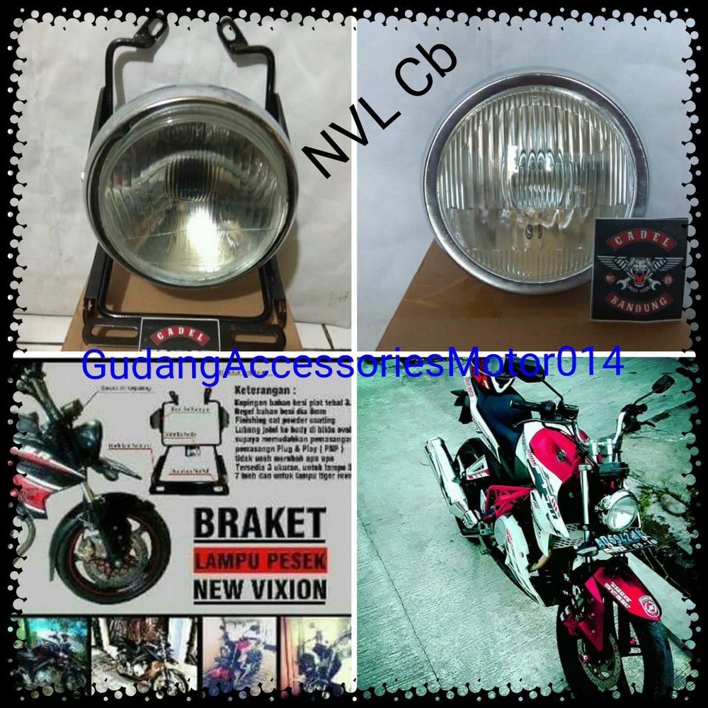 Braket Lampu Pesek Yamaha New Vixion Set Headlamp cb100 Braket Lampu Bulat NEW Vixion Set Lampu CB10