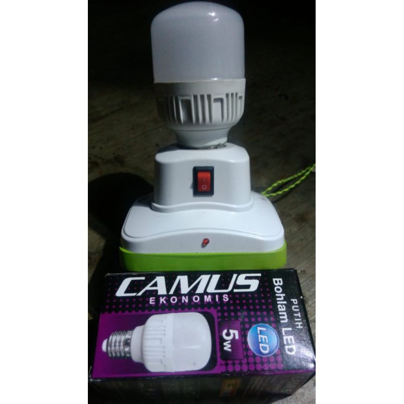 FITING LAMPU EMERGENCY CARGER  TENAGA BATRAI 3,7vdc out 220volt )