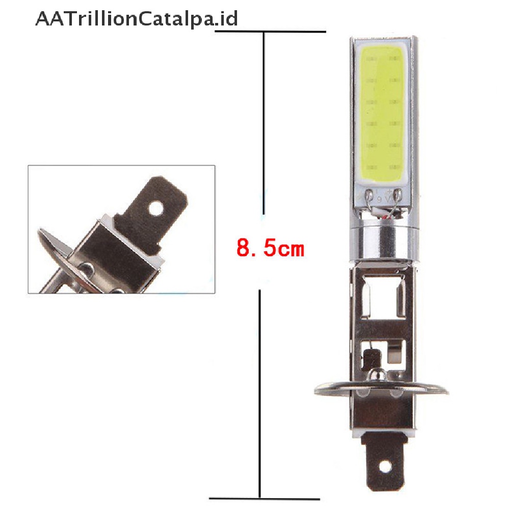 Aatrillioncatalpa 2PCS Lampu LED COB H1 Warna Putih Untuk Drlfog Lamp Mobil