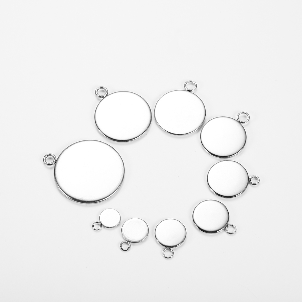 20pcs / Lot 6 / 10 / 14 / 18 / 25mm Bezels Kosong Bahan Stainless Steel Untuk Membuat Perhiasan