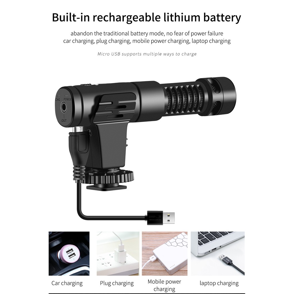 MIC-07 Pro Mini Shotgun Mic Microphone for Camera &amp; Smartphone