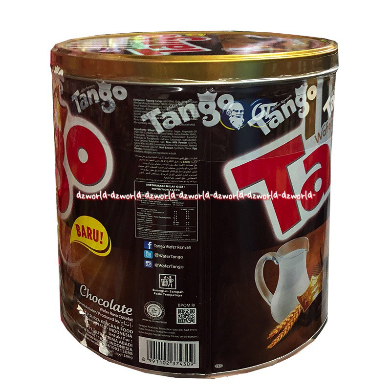 Tango Wafer Vanilla Coklat 300gr Milk Renyah Baru Wafer Susu Vanila Chocolate Tengo Kemasan Kaleng Tanggo