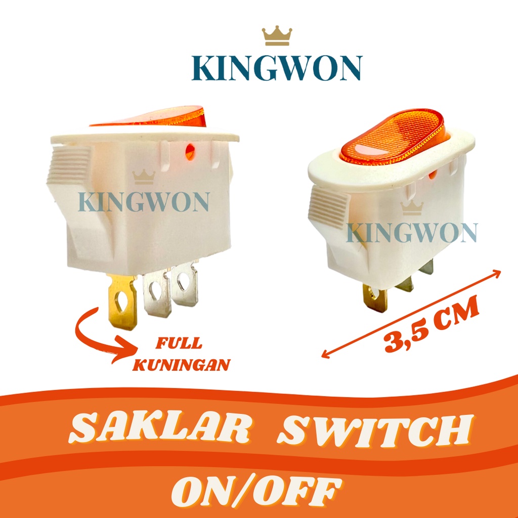 SAKLAR SWITCH ON OFF 3 PIN 3 KAKI HITAM