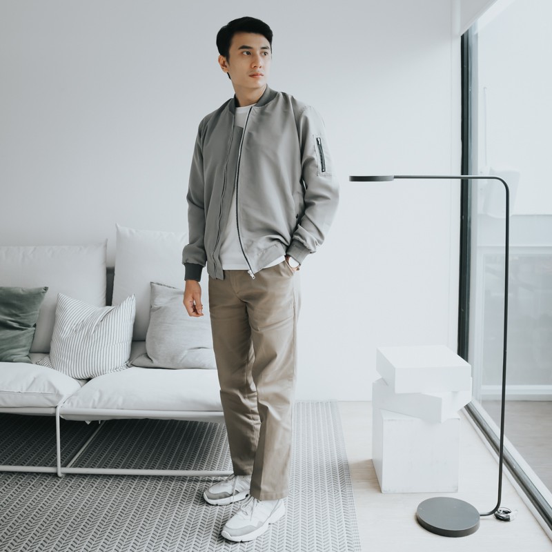 Radwah Man - Bomber Jacket Grey - Jaket Pria