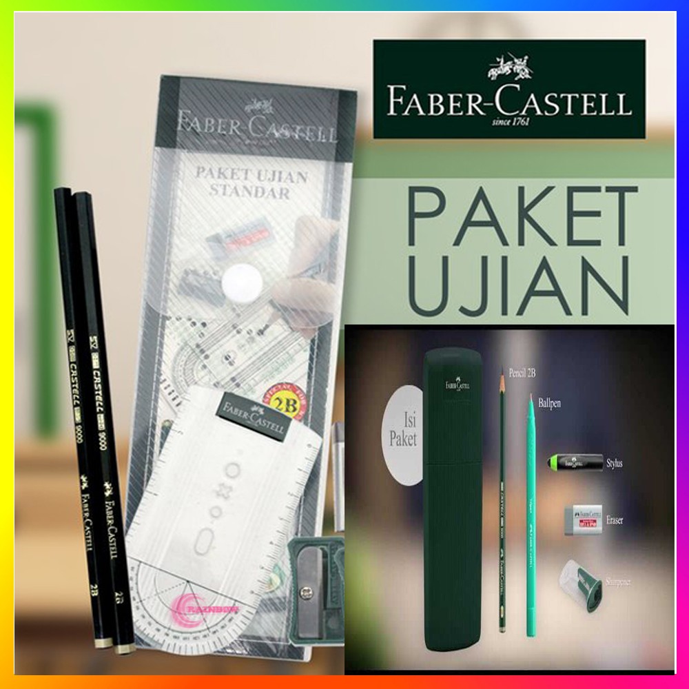 

1 Set Paket Ujian Standar Faber Castell ( Pensil 2B, Rautan , Penghapus , Penggaris , Kertas LJK )