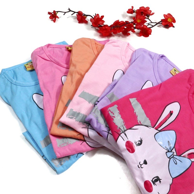 SETELAN FASHION SIKUNING BAJU ANAK PEREMPUAN MOTIF RABBIT BAHAN KAOS 2-6 TAHUN SK PP 02