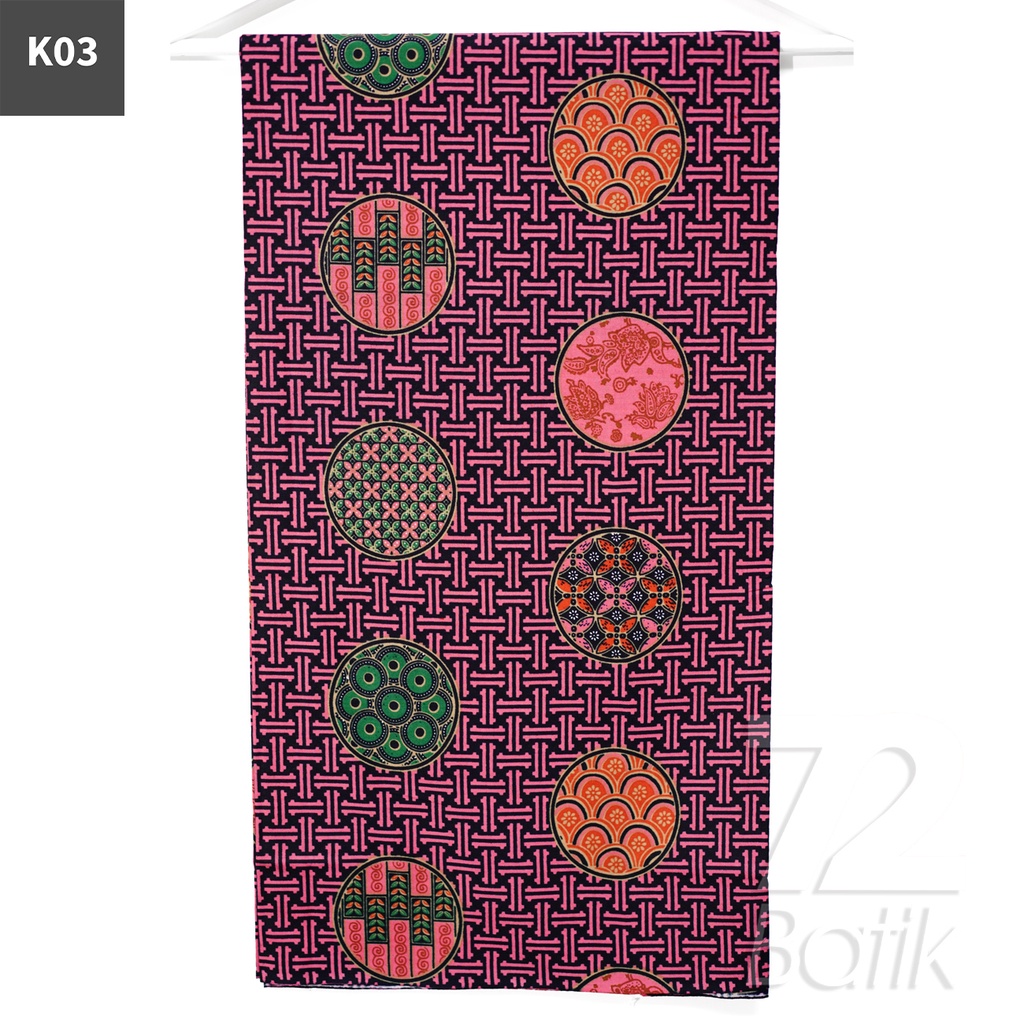 KAIN BATIK PREMIUM Bahan Katun Motif Lingkar Warna Pink Merah Muda 721515 Cap 72 Jarik Jarit Samping Kebat Panjang Batik Katun Modern Premium Bahan Seragam Batik Pernikahan Kantor Keluarga Murah Kamen Jadi Batik Bali Lembaran