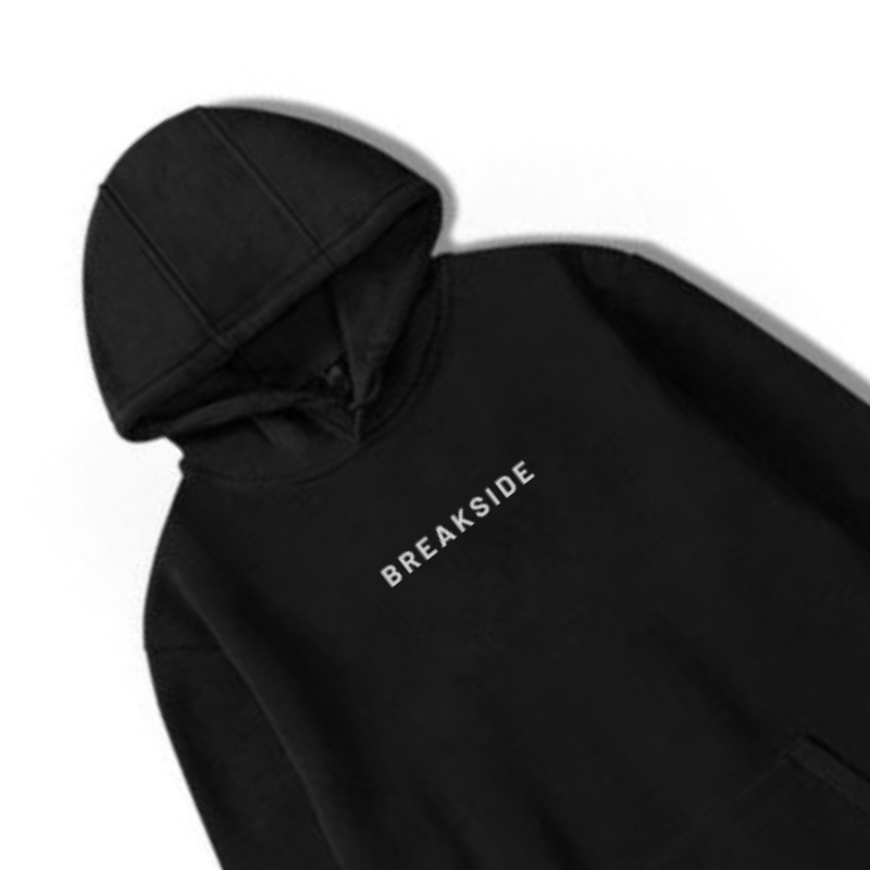 Sweater hoodie simple Black Breakside premium pria wanita fleece cotton / Hoodie jaket motif Simple Unisex Terbaru