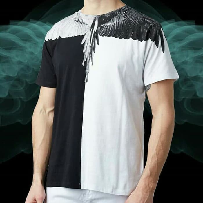 Populer KAOS PRIA ATASAN MARCELO BURLON IMPORT BLACK AND WHITE