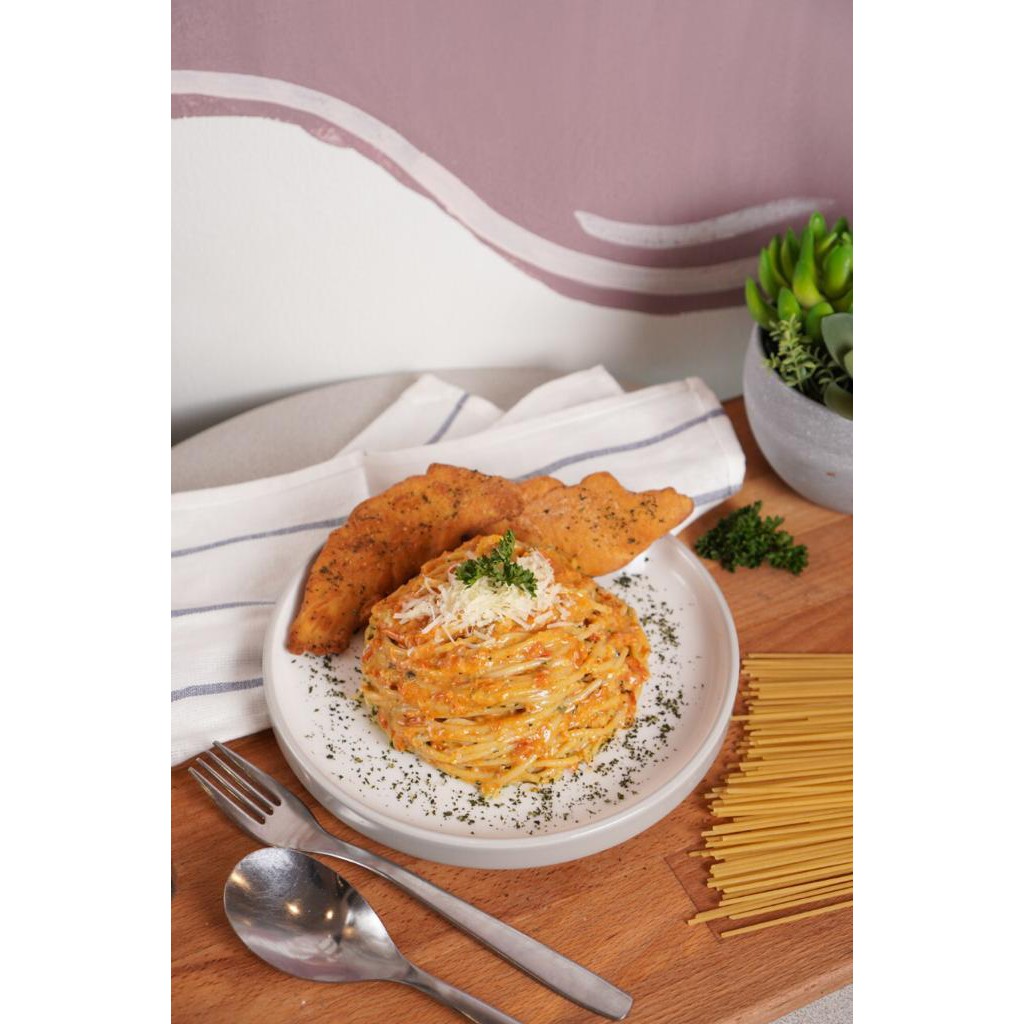 Red Carbonara Crispy Chicken