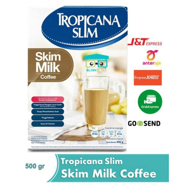 Tropicana Slim Skim Milk Coffee 500 gr Susu Diet Kopi Tinggi Kalsium Renda Kalori