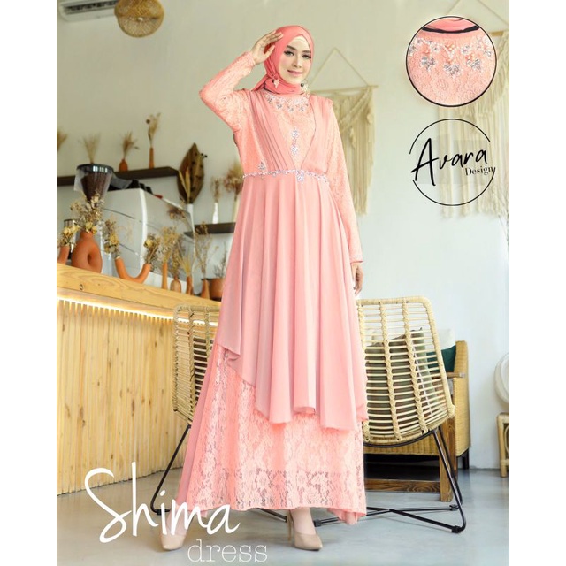 dress SHIMA / dress baby doll mix sruty+payet/dress pesta/ Dress kondangan / wudhu frendy