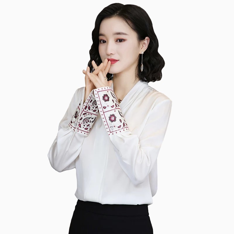 Blouse Lengan panjang Wanita Gaya Korea variasi bordir Model Terbaru - XSHOP Niceta