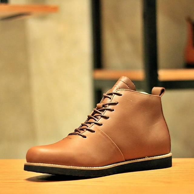 HOUBIS BROWN SERIES - BRADLEY'SFOOTWEARORIGINAL - Sepatu Boots Klasik Pria Vintage Full Up Leather