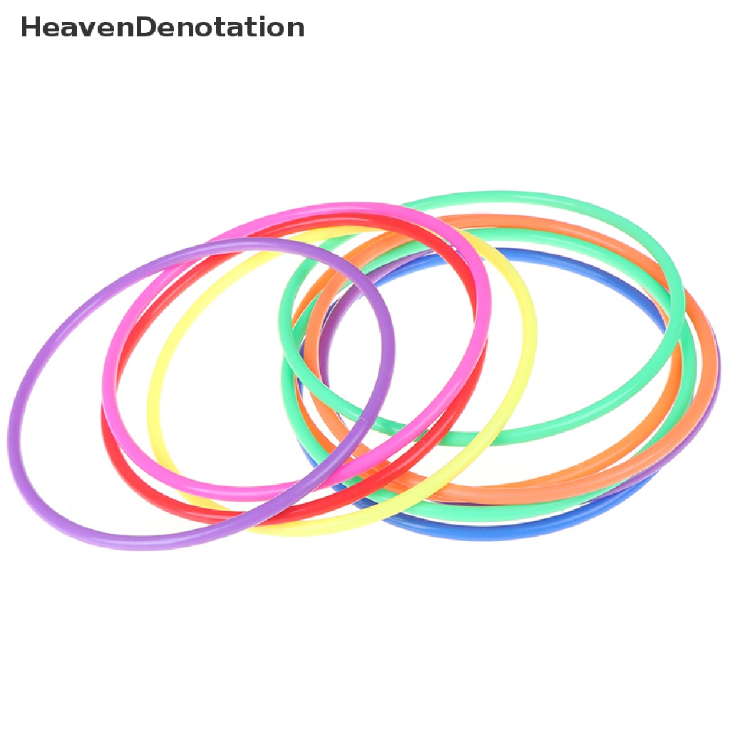 [HeavenDenotation] 5 Pcs 18CM Colorful Plastic Hoopla Ring Toss Circle Set Educational Toy for Kids