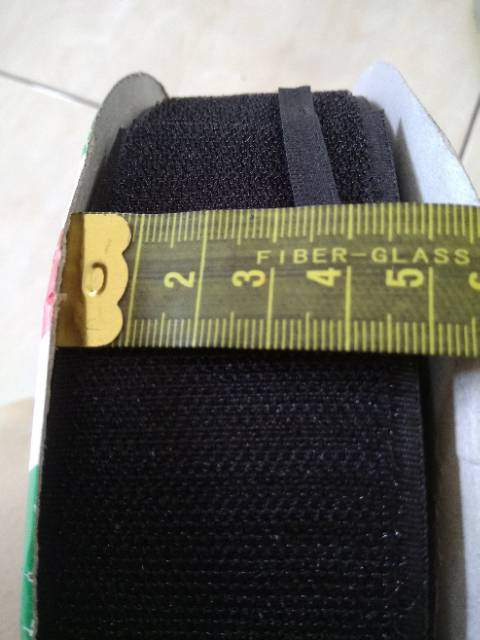 Perekat Velcro 5cm / Kretekan / Fastener Tape / magic tape lebar 5cm hitam