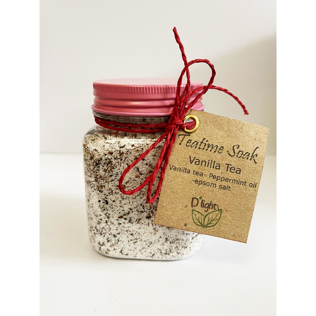 bath soak / garam mandi /garam spa / bath salt tea edition 100% epsom salt, essential oil and dry tea