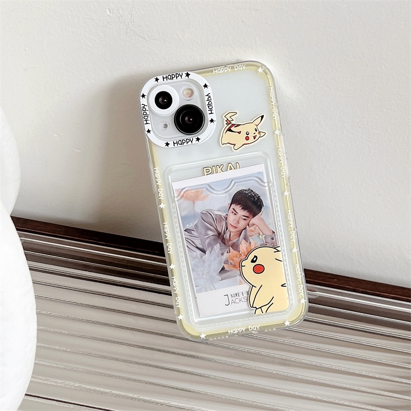 Soft Case TPU Motif Kartun Pokemon Pikachu Untuk IPhone 14 13 11 Pro Max 8 7 Plus X XS XR