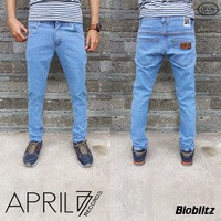 Jeans Pria April 77 | Skinny | slimfit | Hitam Bioblitz  dongker