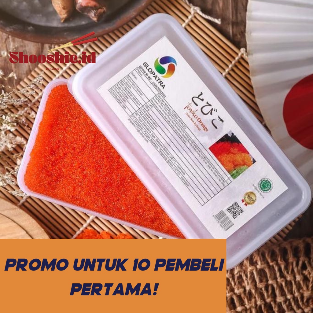 

Tobiko Orange Premium / Flying Fish Roe / Telor Ikan Terbang Jepang Bahan Sushi / Tobiko oren 100% Halal