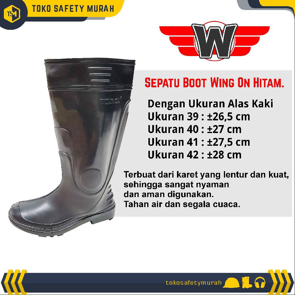  Sepatu  Boot Wing On Tinggi Karet  Kerja Proyek Cor Kebun  