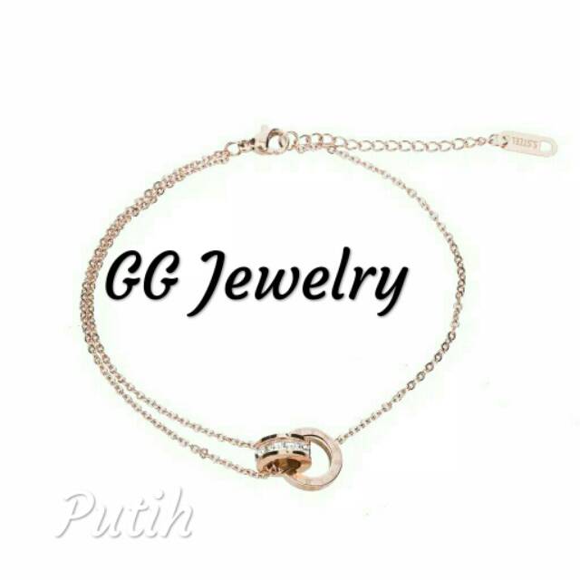 GG Gelang KakiTitanium Premium Angka Romawi #GTK-114