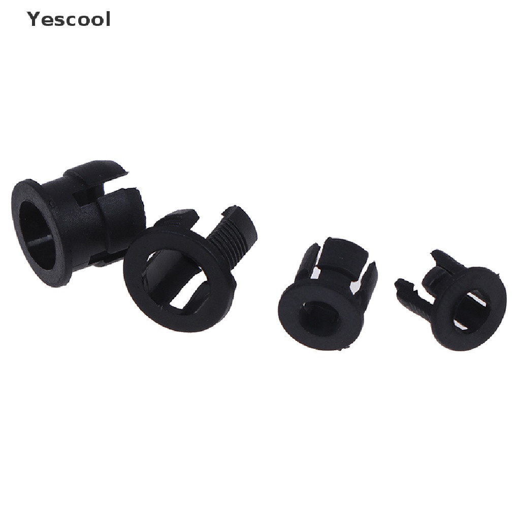 Yescool 50Pcs Klip Holder Lampu LED Bahan Plastik Ukuran 3mm / 5mm Warna Hitam