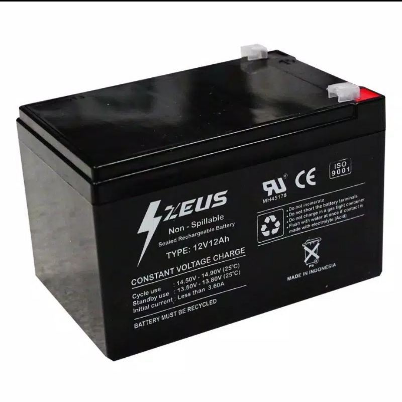 SP75D Aki Sepeda Listrik Selis 12V12Ah Vrla Zeus Aki Sepeda Listrik