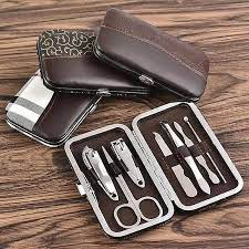 1 Set Gunting Kuku Manicure Set Bentuk Dompet Menicure Pedicure 7 in 1