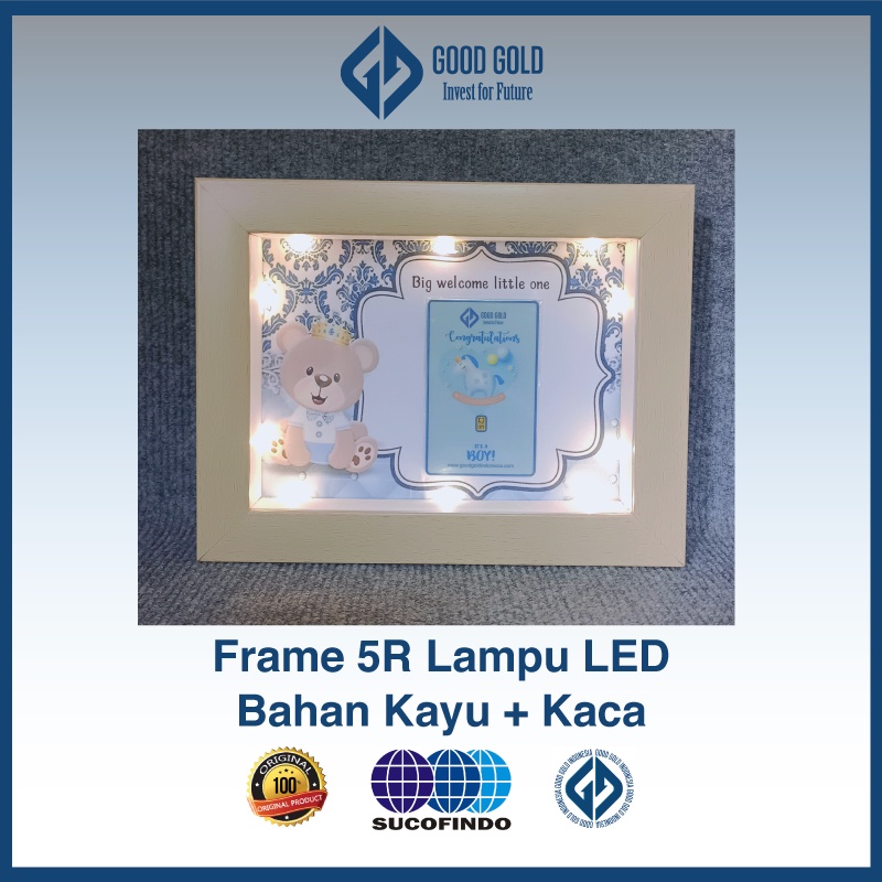Frame LED 3D Logam Mulia/ Custom Frame/ Hampers/ Gift Box