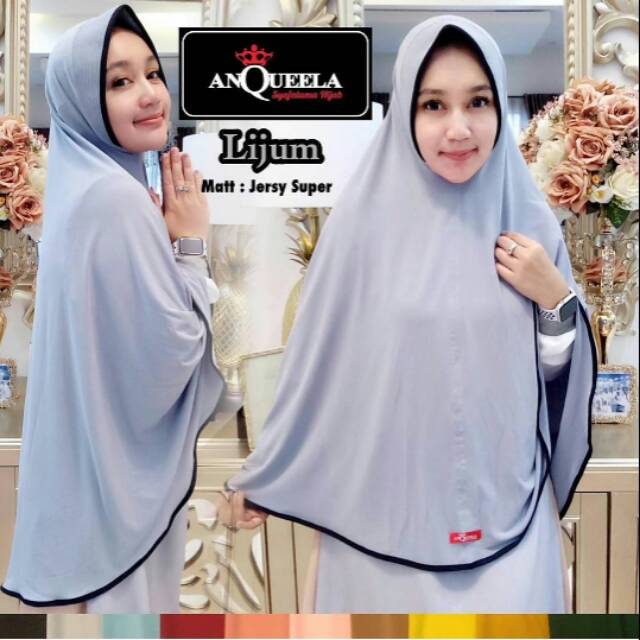 (GROSIR TERMURAH!!) Lijum List Jumbo Anqueela  Jilbab Instant Khimar Syar'i Jersi Super-2