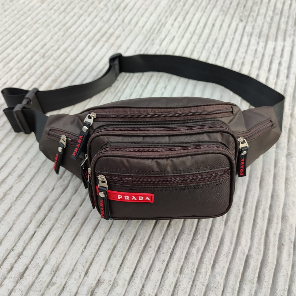 Tas Pria Tas Pinggang Tas Selempang Terbaru 7 Resleting Import Quality Waistbag