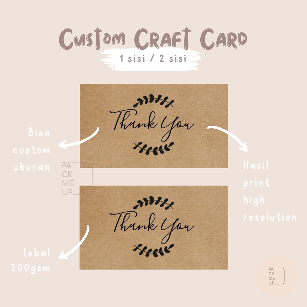 

[TERMURAH] Craft Card Custom 200gsm| Thank You Card | Kraft Kartu | Kraft Envelope | Business Craft | Feedback Card | Kartu Terima Kasih | Kartu Bisnis | Kartu Nama bahan Kraft | Bahan Karton