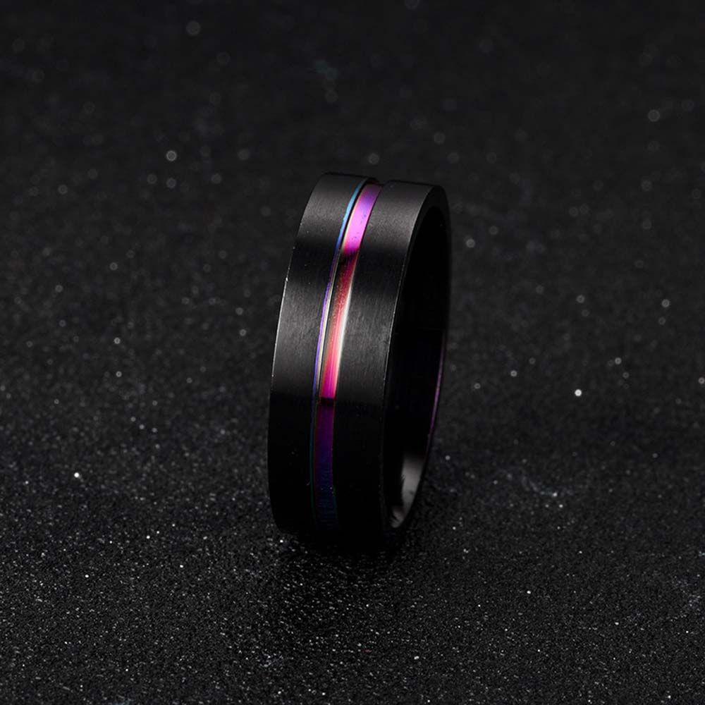 Cincin Warna-Warni Bahan Titanium Ukuran 8mm Untuk Pria Dan Wanita