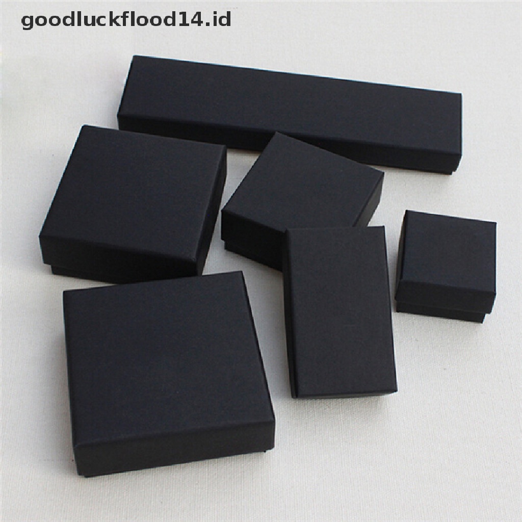 [OOID] Black Paper Package Case Ring Necklace Earrings Bracelet Jewelry Gift Box Decor ID