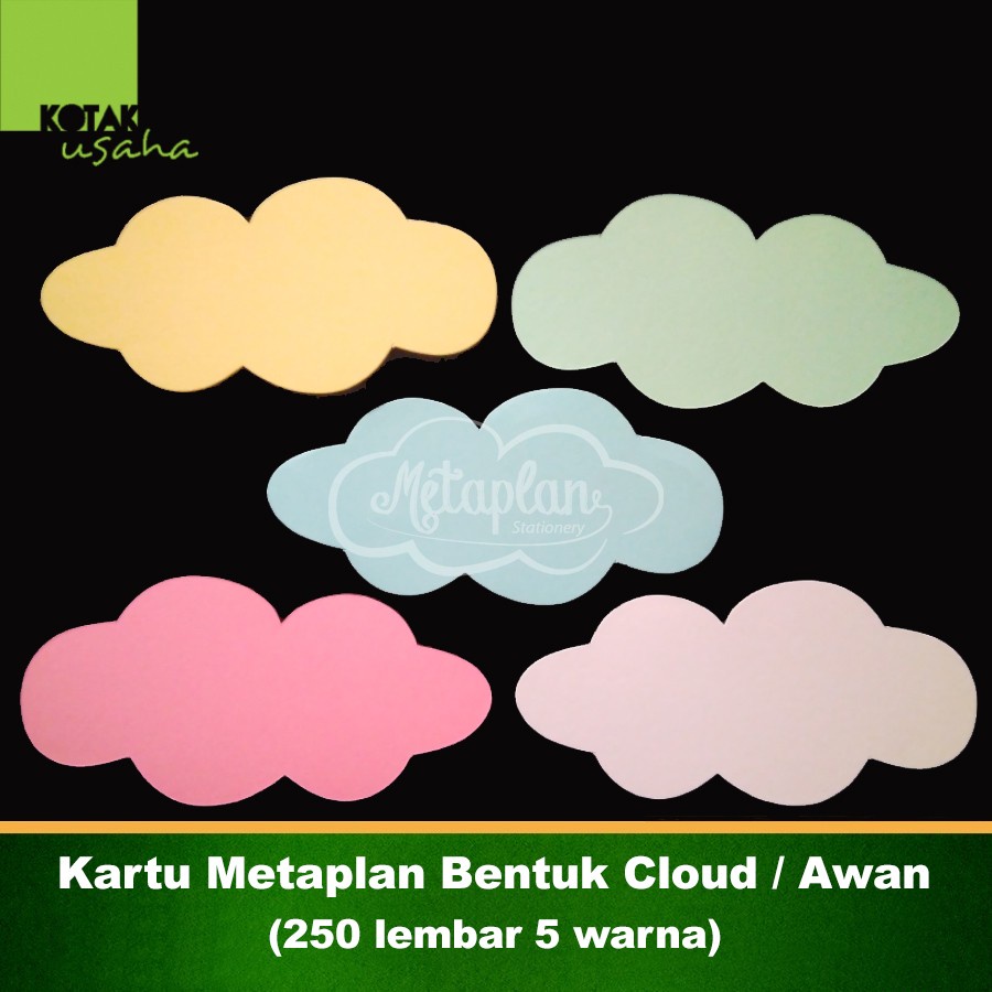 

Kartu Metaplan Bentuk Cloud Awan (250 lembar 5 warna)
