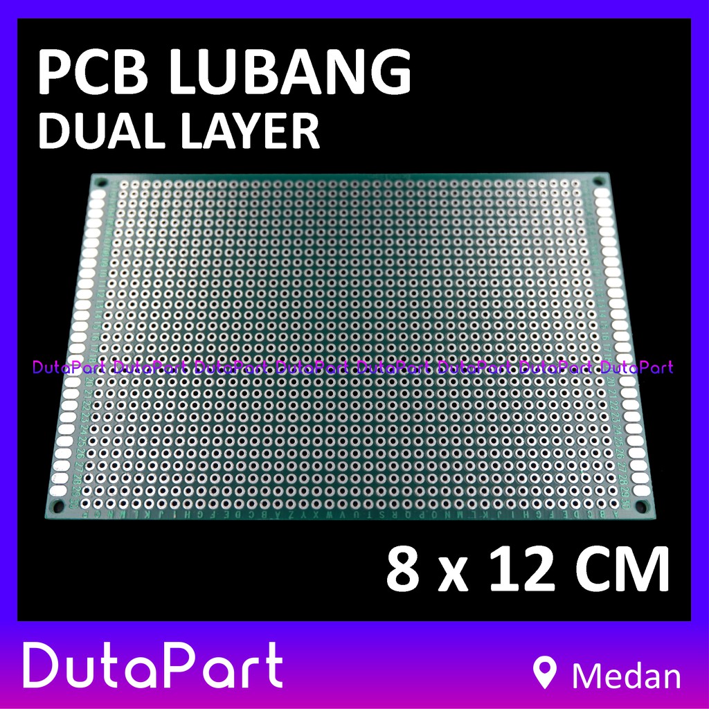 8x12 cm PCB Lubang Dua Sisi Dual Double Layer Side 8*12 Prototype Board