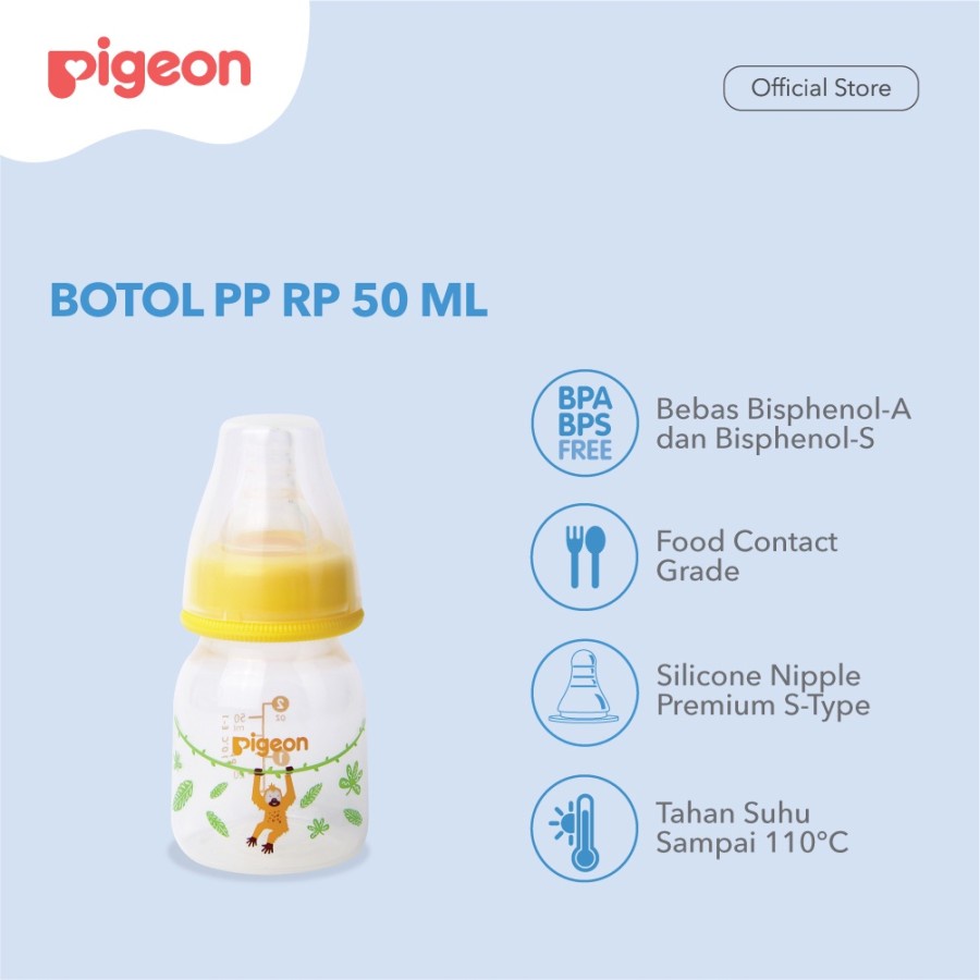 PIGEON BOTOL PP RP 50 ML ORANG UTAN W/ S TYPE SILICONE NIPPLE