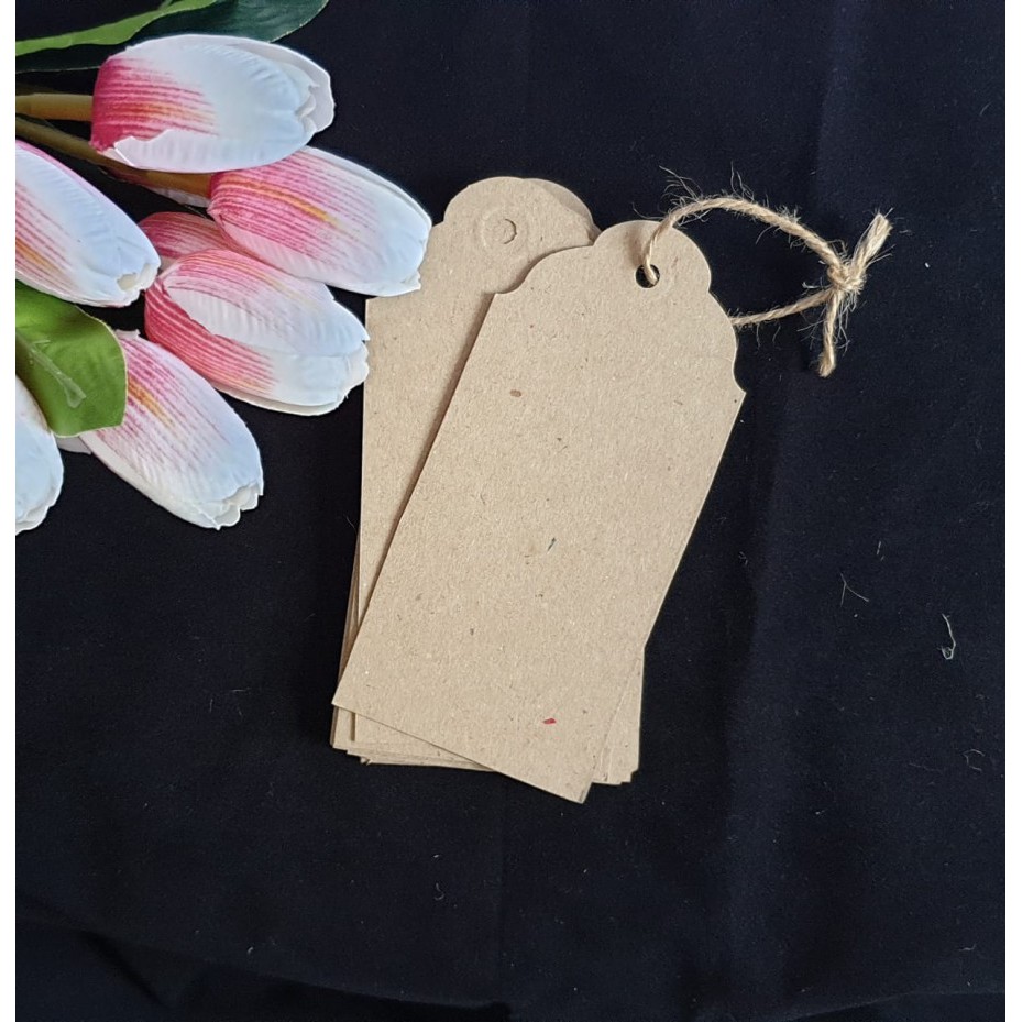 Paper Hang Tags - Irregular Square Shape Tag Kraft 13X6,3cm (10pcs)