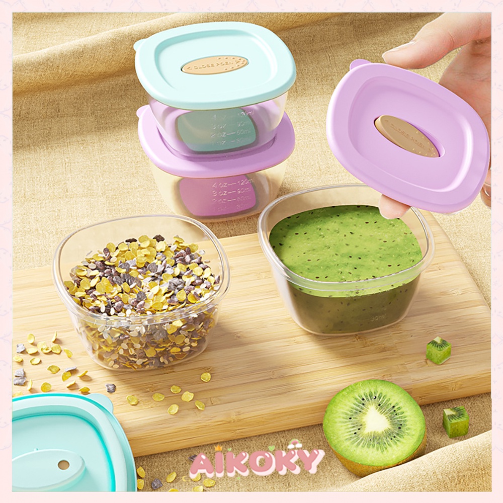 AIKOKY Baby Food Container/Kotak Penyimpanan Makanan/Wadah Mpasi Bayi 4PCS