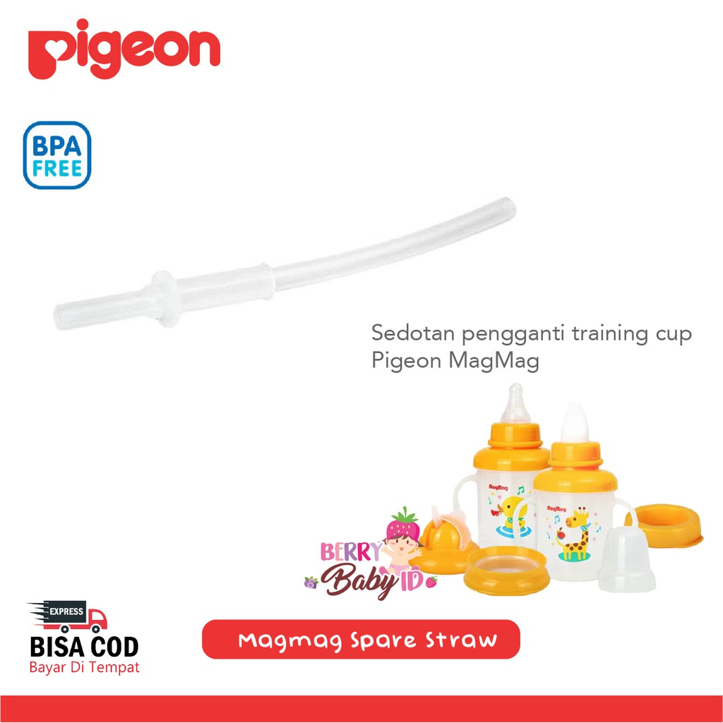 Pigeon Magmag &amp; Petite Spare Straw Sedotan Pengganti Botol Minum Bayi Berry Mart