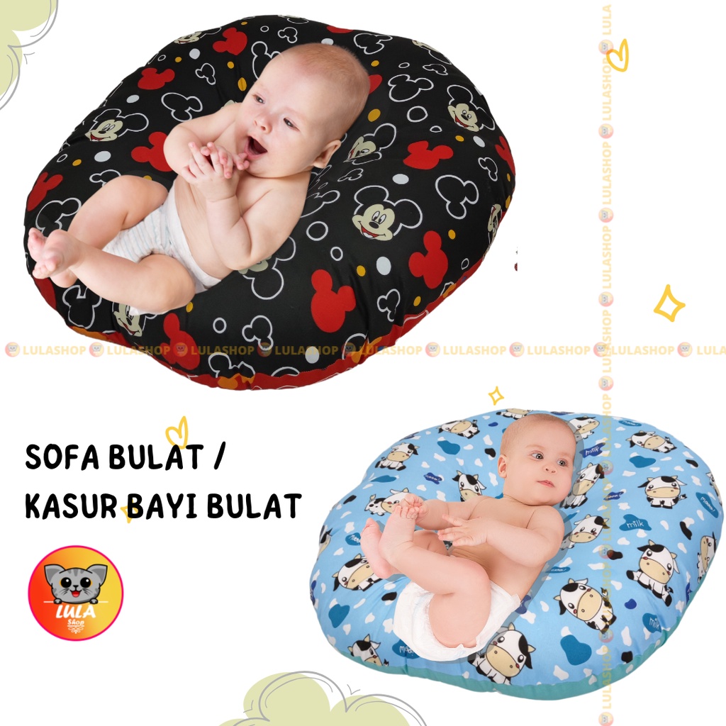 Sofa Bayi Bulat Empuk dan Bantal Peyang Bantal Peyang Bayi / bantal peang / bantal anti peang / perlengkapan bayi / perlengkapan bayi baru lahir / bantal bayi / sofa bayi / peralatan bayi / kasur bayi / paket kado lahiran