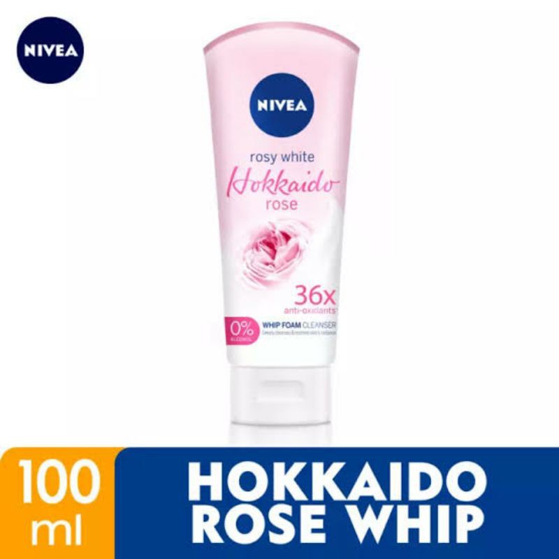 NIVEA Rosy White Hokkaido Rose Cleansing Whip Foam Sabun Pembersih Pencerah Wajah