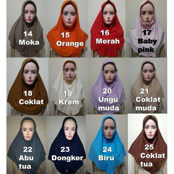 TERLARIS Jilbab instant KCB polos / Jilbab serut Husna Termurah