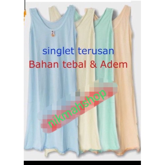 singlet kaos dalam terusan long dress androk terusan