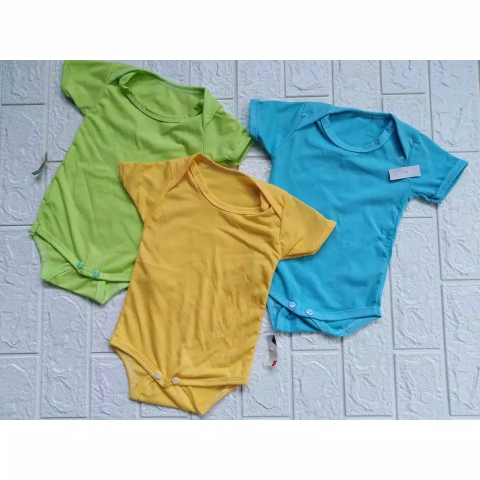 baju bayi jumper polos warna (0-6 bulan) jumpsuit katun murah