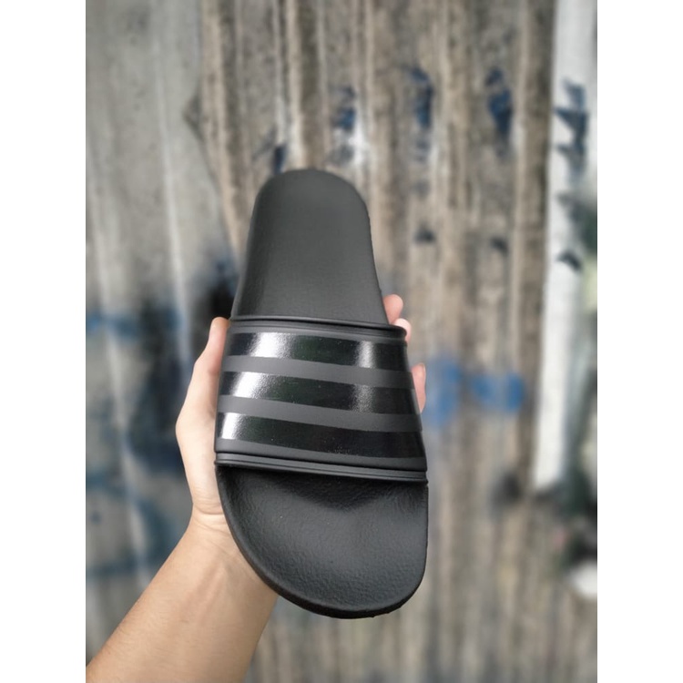 6.6 Sandal Slop Pria Sandal Slop Adidas Duramo Full Black Grade Ori