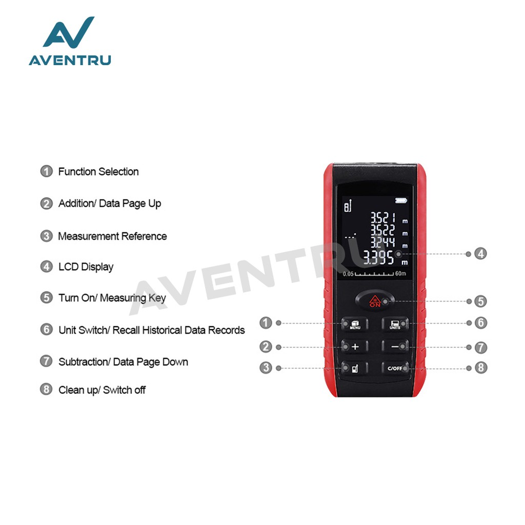 Handheld Laser Distance Meter Laser Digital RangeFinder 40m 60m 100m